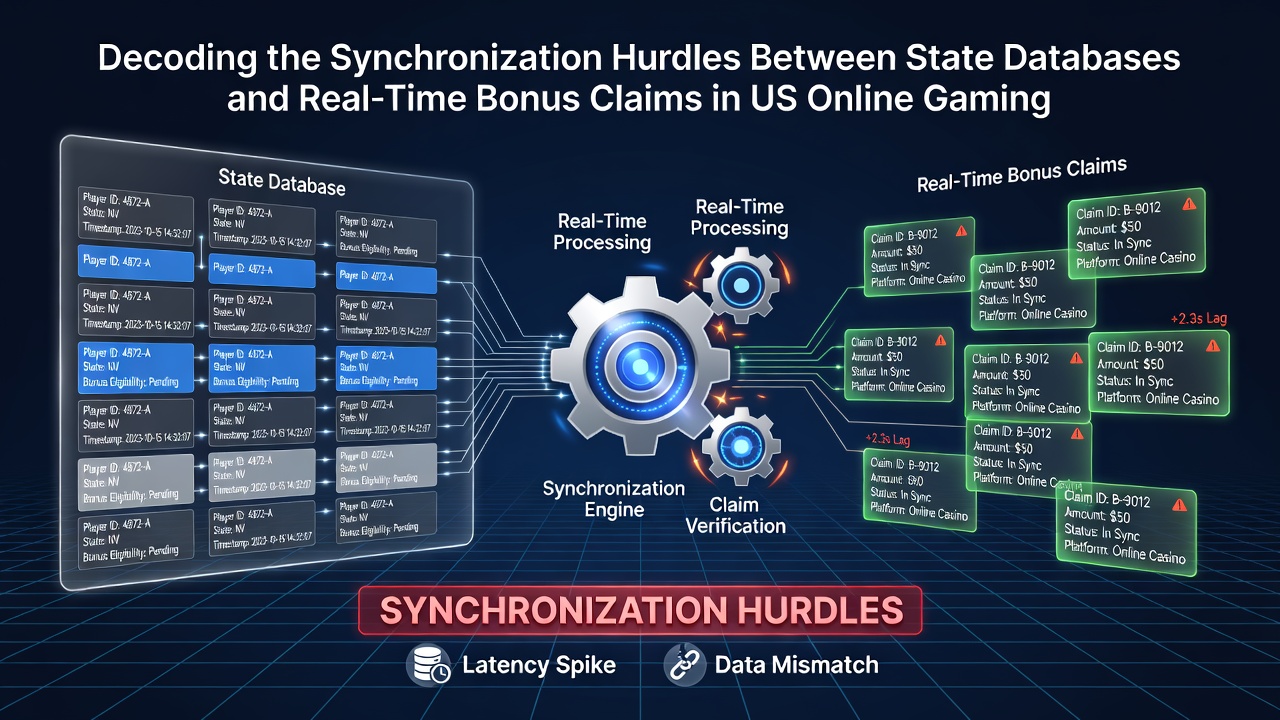 Screenshot of a compliance dashboard displaying real-time sync status between an operator backend and three state regulatory databases