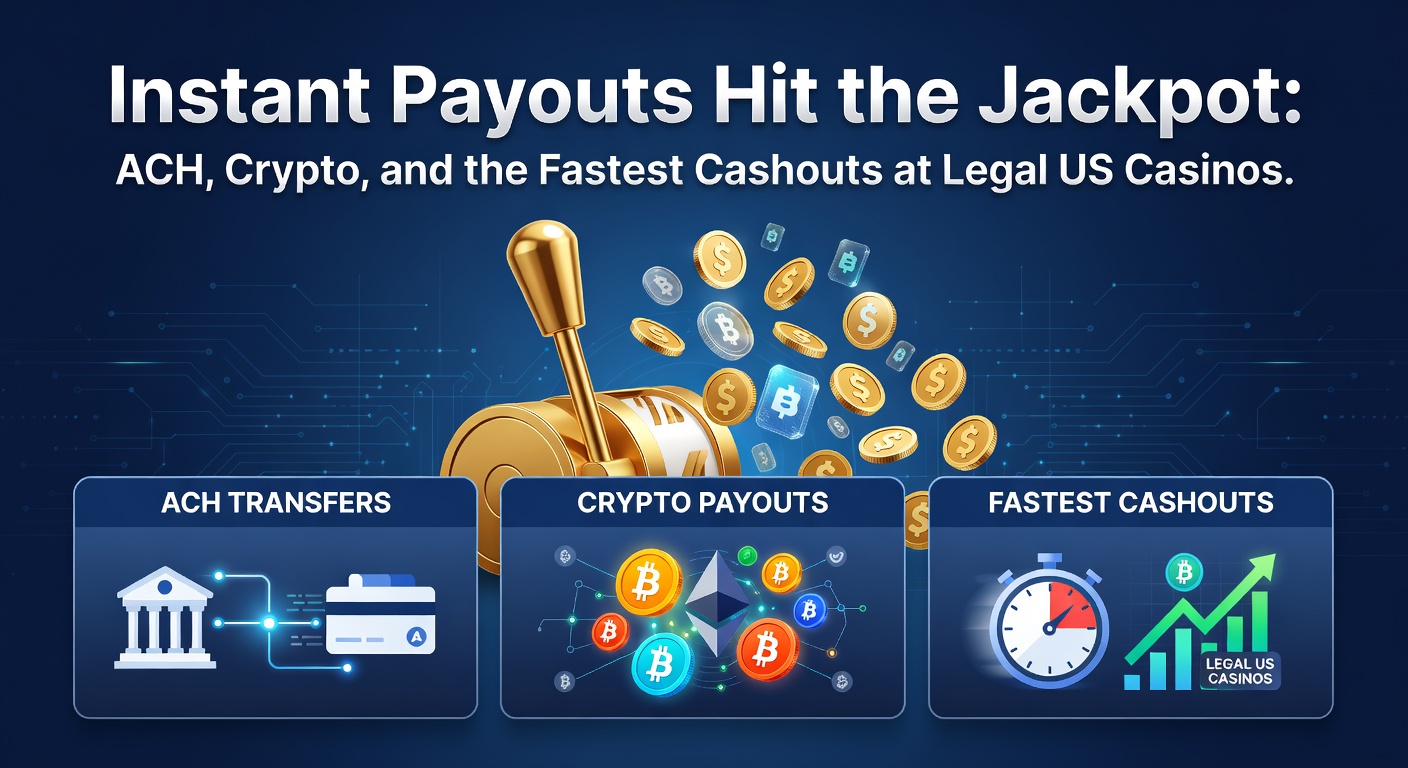 Close-up illustration of cryptocurrency coins like Bitcoin and Ethereum flowing rapidly from a casino vault into a player's digital wallet, with speed lines emphasizing instant transfer