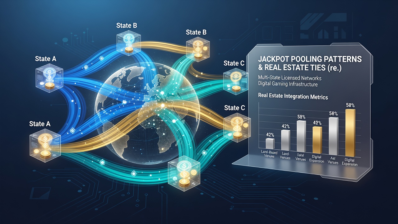 Chart illustrating jackpot growth curves synchronized with quarterly regulatory reporting deadlines in multi-state gaming networks