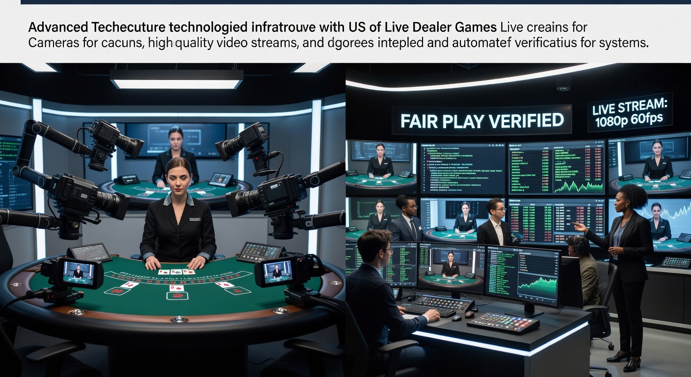 High-resolution cameras capturing a live dealer shuffling cards in a brightly lit studio, highlighting the precision technology behind US online casino games