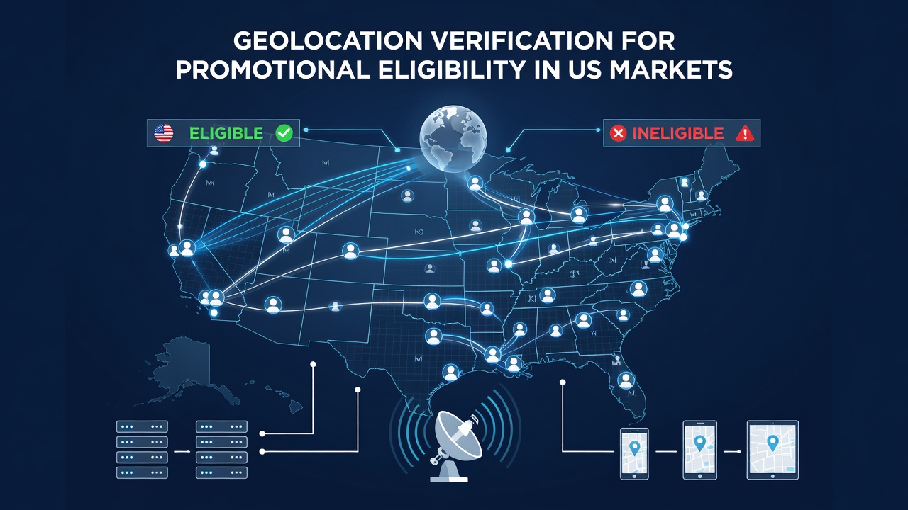 Geolocation mapping interface showing state boundaries for US online casino eligibility checks