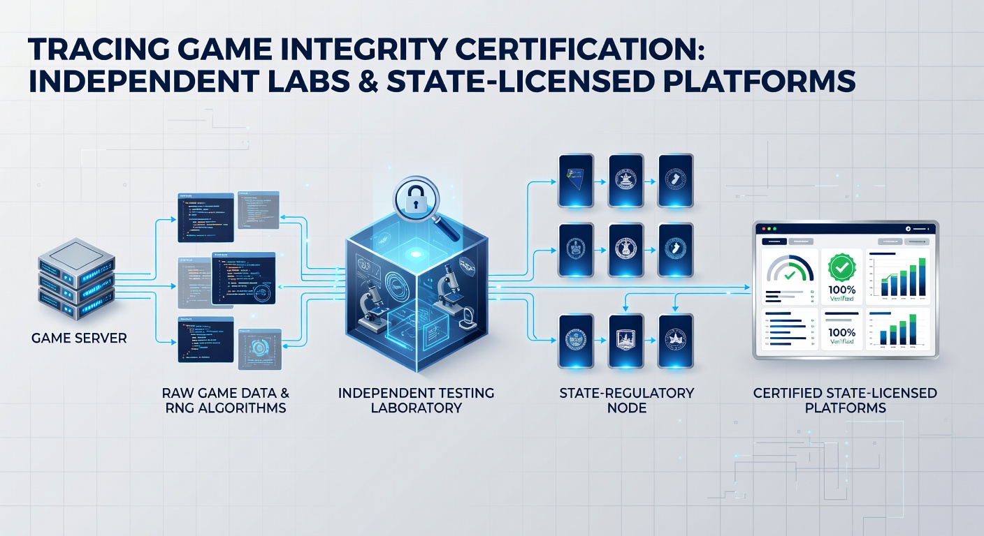 Certification documentation and testing equipment used by labs to verify game fairness standards